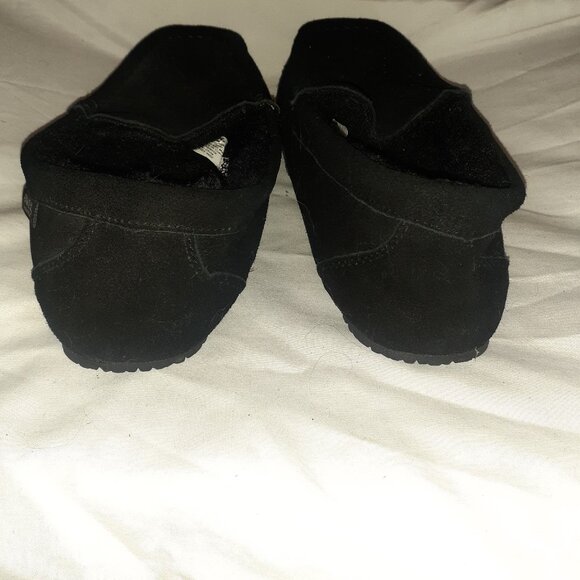 PAWZ BEARPAW BLACK LEATHER SLIPPERS SLIP ON SHEEPSKIN LINED-MENS SIZE 9 - Picture 4 of 7